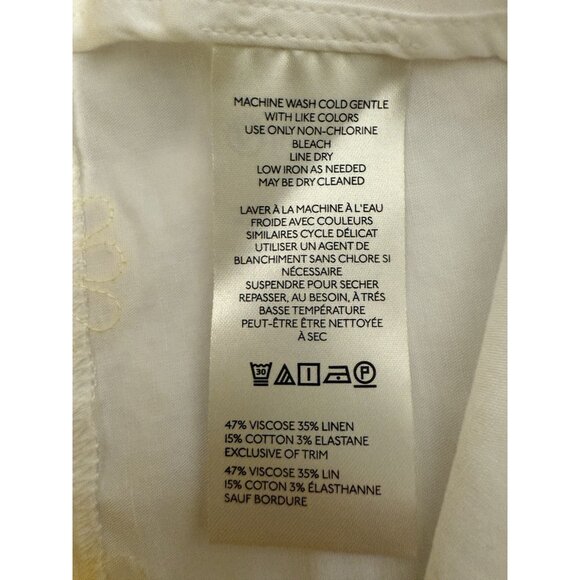 Anthropologie Maeve Surf City Linen Embroidered Sailor Shorts Size 8 Daisy NWT - Picture 7 of 10